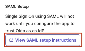View SAML setup instructions